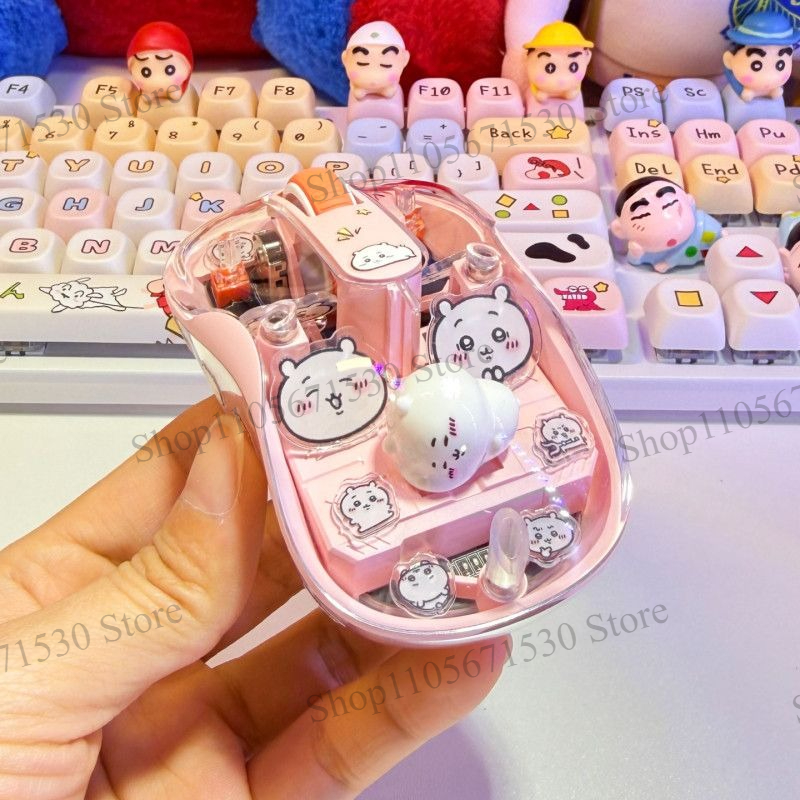 Kawaii Tech Accessories - Милая беспроводная мышь Kawaii Chiikawa, розовая,